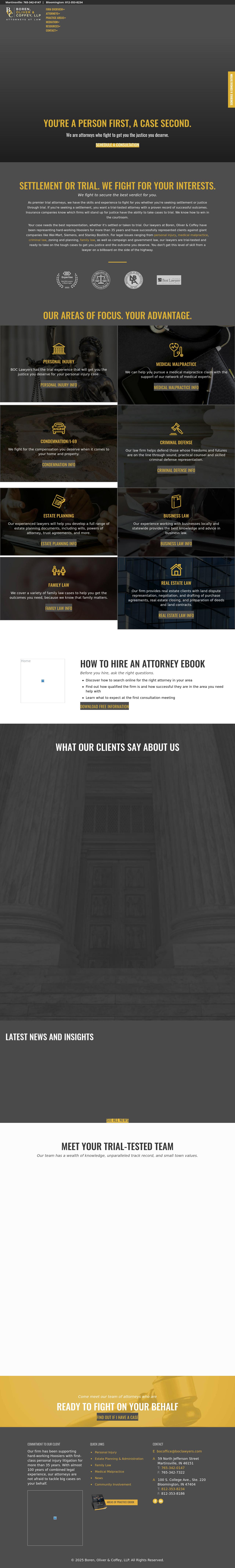 Boren, Oliver & Coffey, LLP - Martinsville IN Lawyers