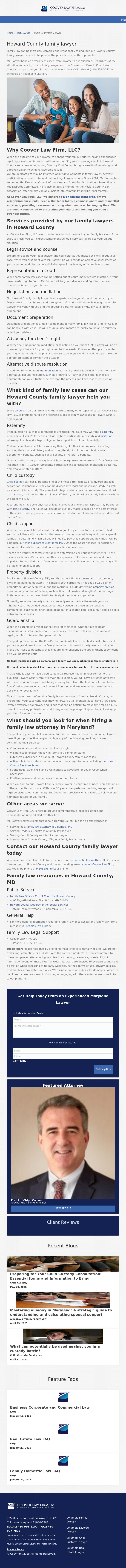 Howard County Family Lawyer - Columbia MD Lawyers